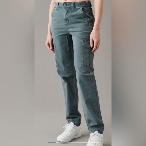 American Eagle Women’s Stretch High Rise Cargo Pant Straight Leg size 12 - Picture 1 of 8